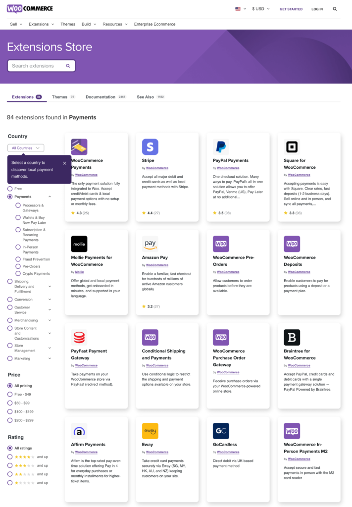 O captură de ecran a WooCommerce-Payment-Gateways