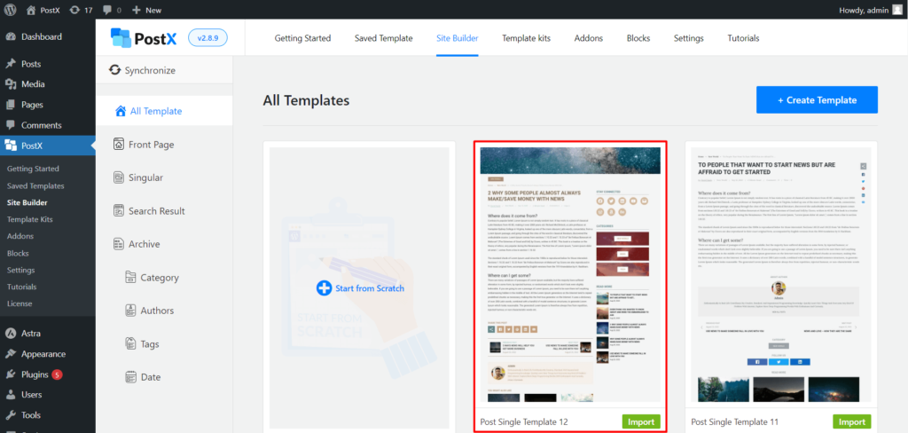 Cum să afișați videoclipuri WordPress ca imagine recomandată cu PostX 7 Single Post Template Importing