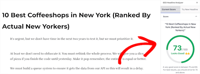 Penganalisis headline AIOSEO AIOSEO headline analyzer
