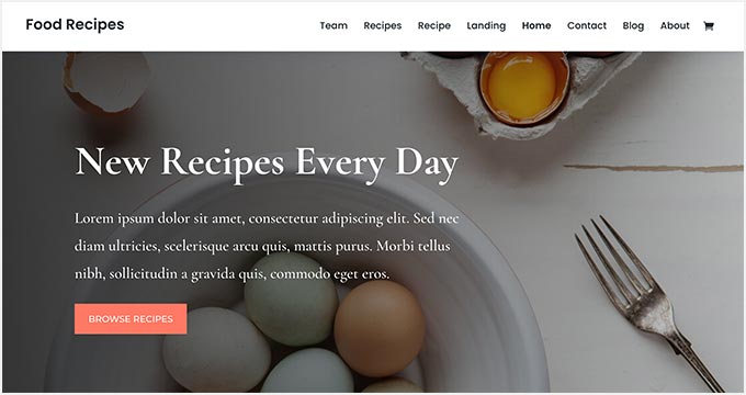 Divi Divi Food Recipe Blog Theme