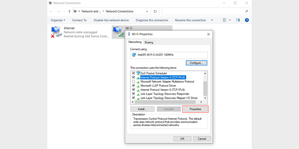 Bagaimana kesalahan DNS_PROBE_FINISHED_BAD_CONFIG? (10 Cara) 9 Network Properties