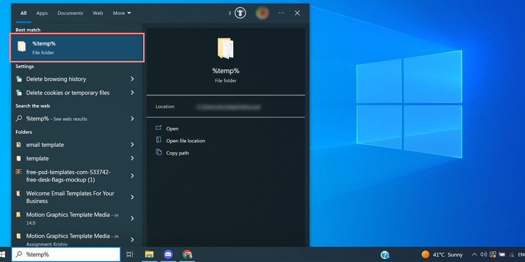 Bagaimana kesalahan DNS_PROBE_FINISHED_BAD_CONFIG? (10 Cara) 15 Deleting Temporary Files in Windows