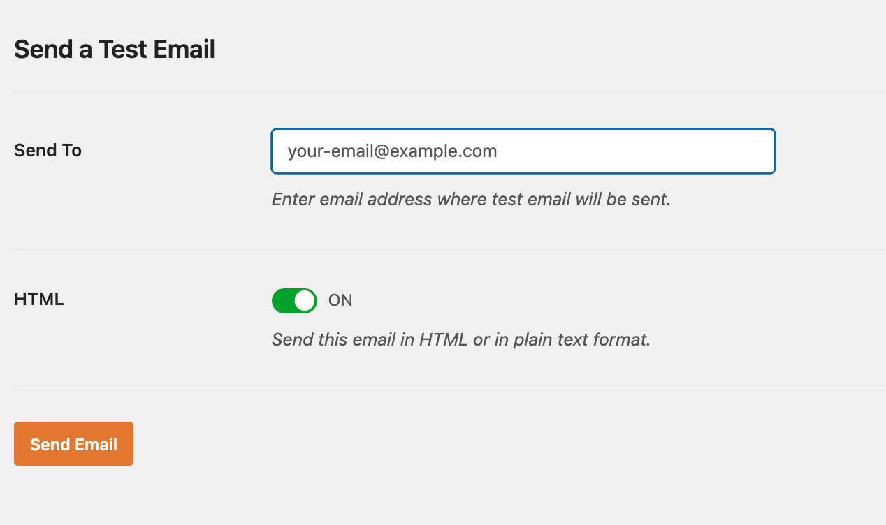 Testare e-mail SMTP WP Mail