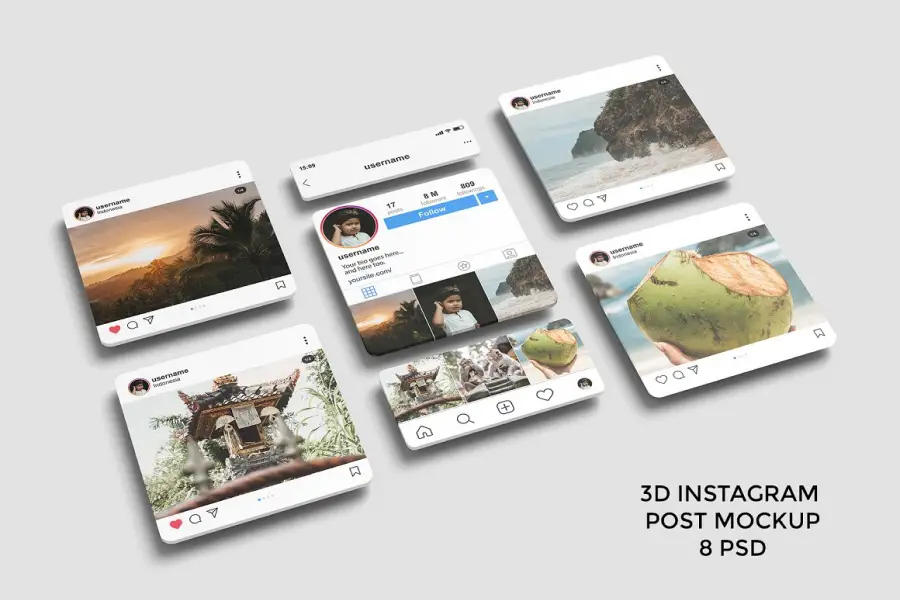 3D Instagram 게시물 모형 -