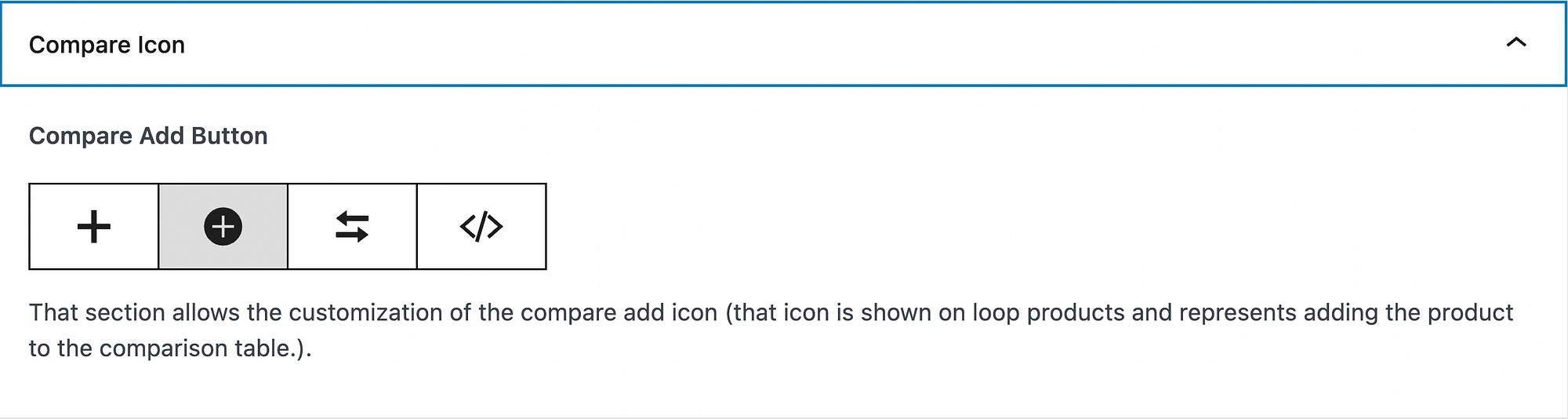 Saat Anda mengizinkan pelanggan untuk membandingkan produk di WooCommerce, Sparks memberi Anda beberapa opsi tombol perbandingan.