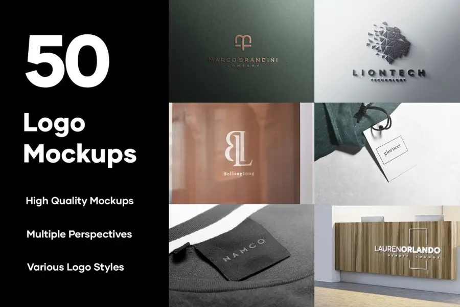 50 Bundel Logo Mockup Branding - V2 -