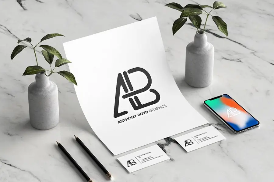 Mockup Identitas Merek Modern -