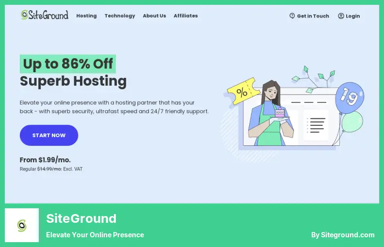 SiteGround - Tingkatkan Kehadiran Online Anda