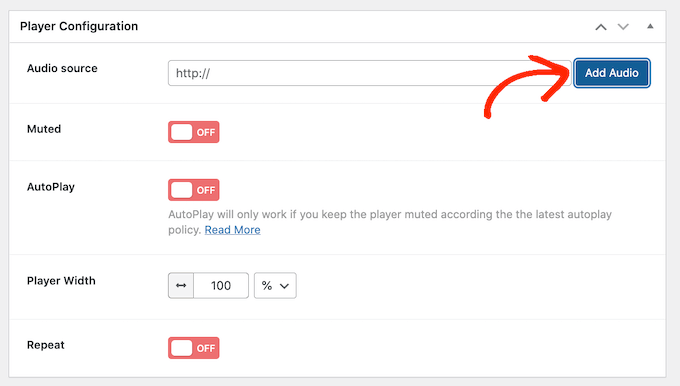 Dodanie pliku audio do odtwarzacza HTML5 Adding an audio file to the HTML5 player
