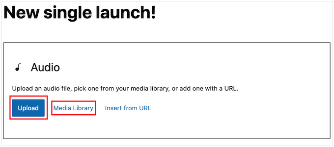 Przesyłanie pliku audio do witryny WordPress Uploading an audio file to your WordPress website