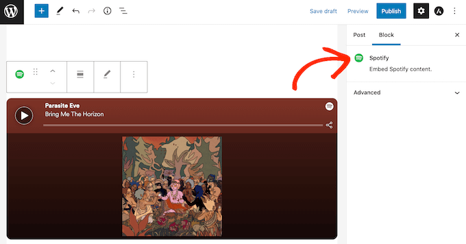 Blok WordPress Spotify The WordPress Spotify block
