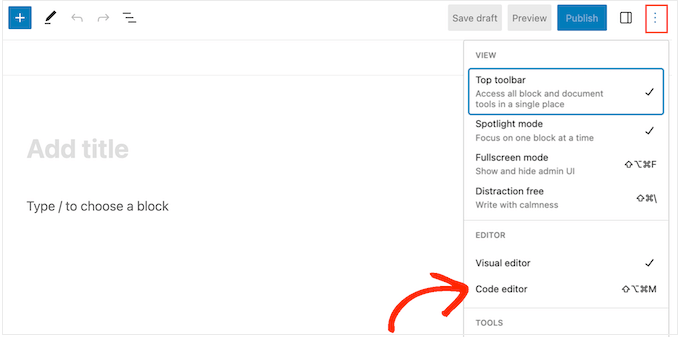 打开 WordPress 代码编辑器 Opening the WordPress code editor