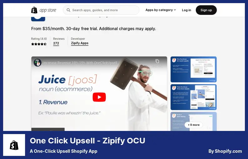 Upsell в один клик ‑ Zipify OCU — приложение Shopify для Upsell в один клик