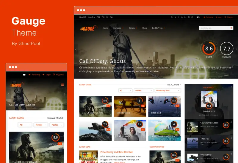 Gauge Theme - سمة ووردبريس للمراجعة متعددة الأغراض