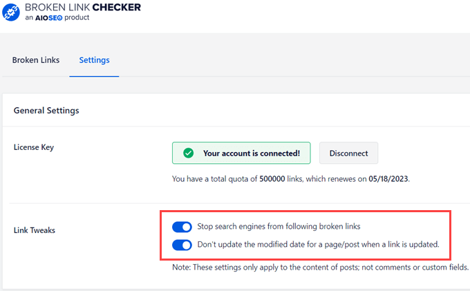 strumento link tweaks collegamenti interrotti link tweaks broken links tool
