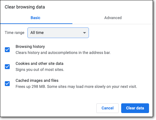 hapus data browser google