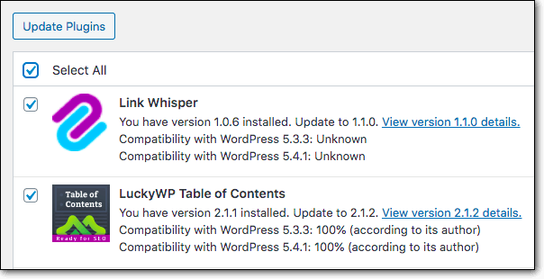 更新 wordpress 插件