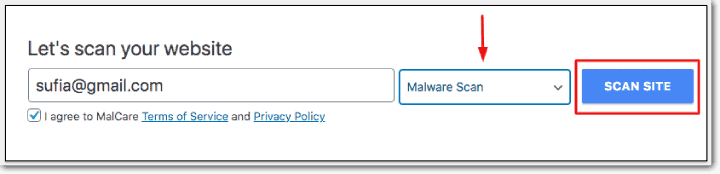 使用 MalCare Free 进行扫描