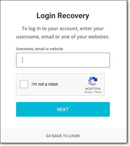 hosting login pemulihan