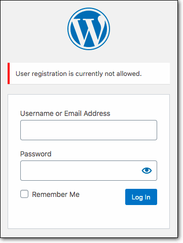 La schermata di accesso direbbe "Registrazione utente non consentita"