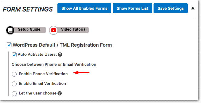 abilitare la verifica del telefono