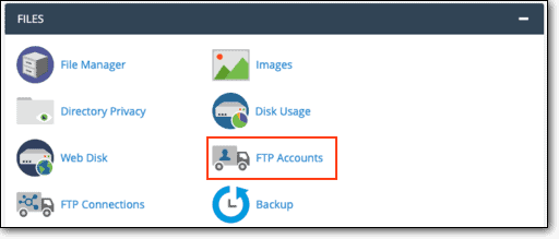 cpanel account ftp