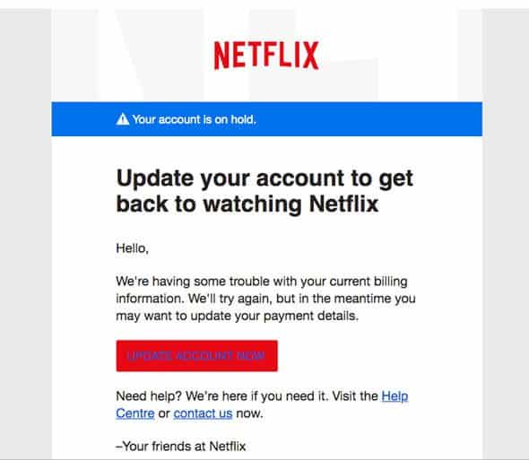 Sito di phishing Netflix