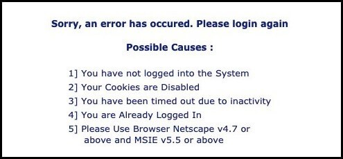 errore che causa il logout
