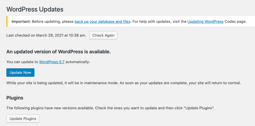 WordPress を最新バージョンに更新する