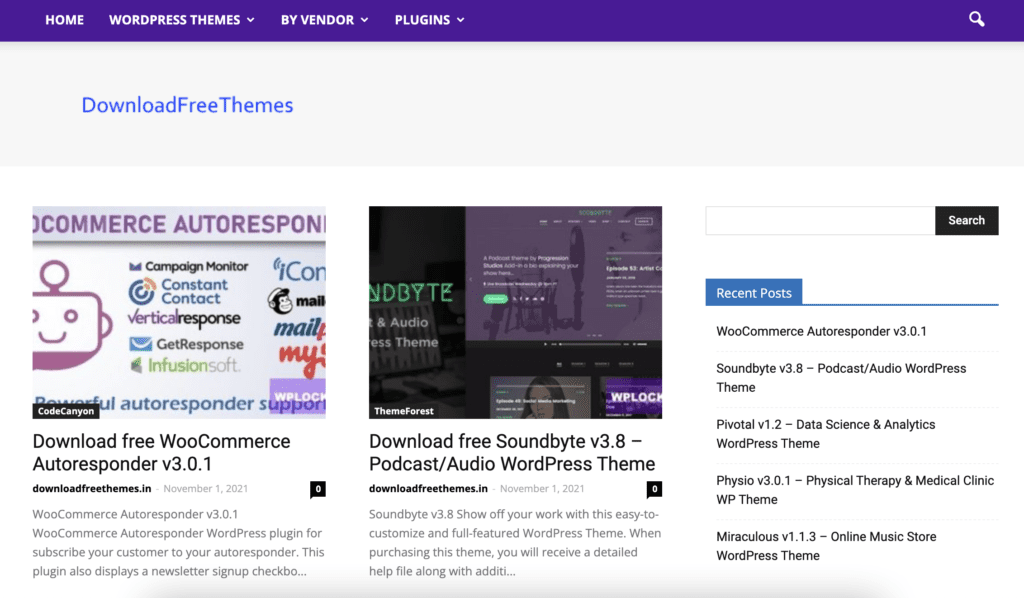 Nulled temalar için web sitesi