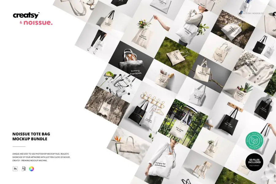 Pacote de Mockup de Bolsa Noissue -