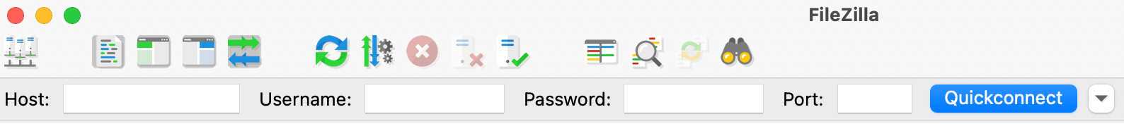 FileZilla クイックコネクト