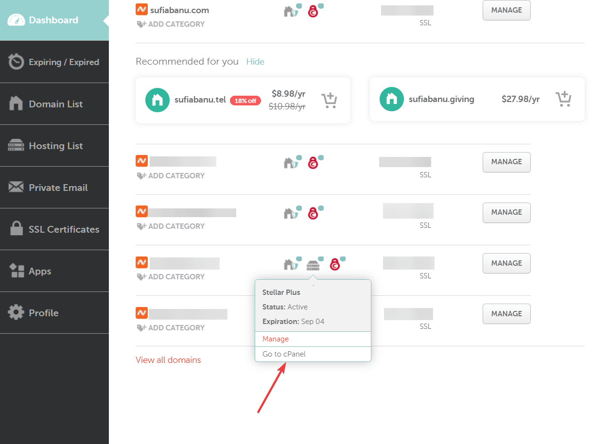 menemukan cpanel di akun hosting