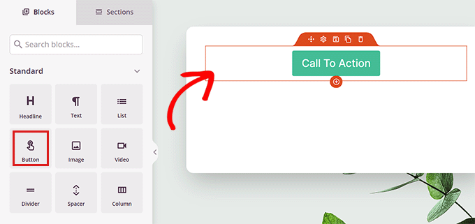 เพิ่มบล็อกปุ่มลงในเว็บไซต์ Add the Button block to the website