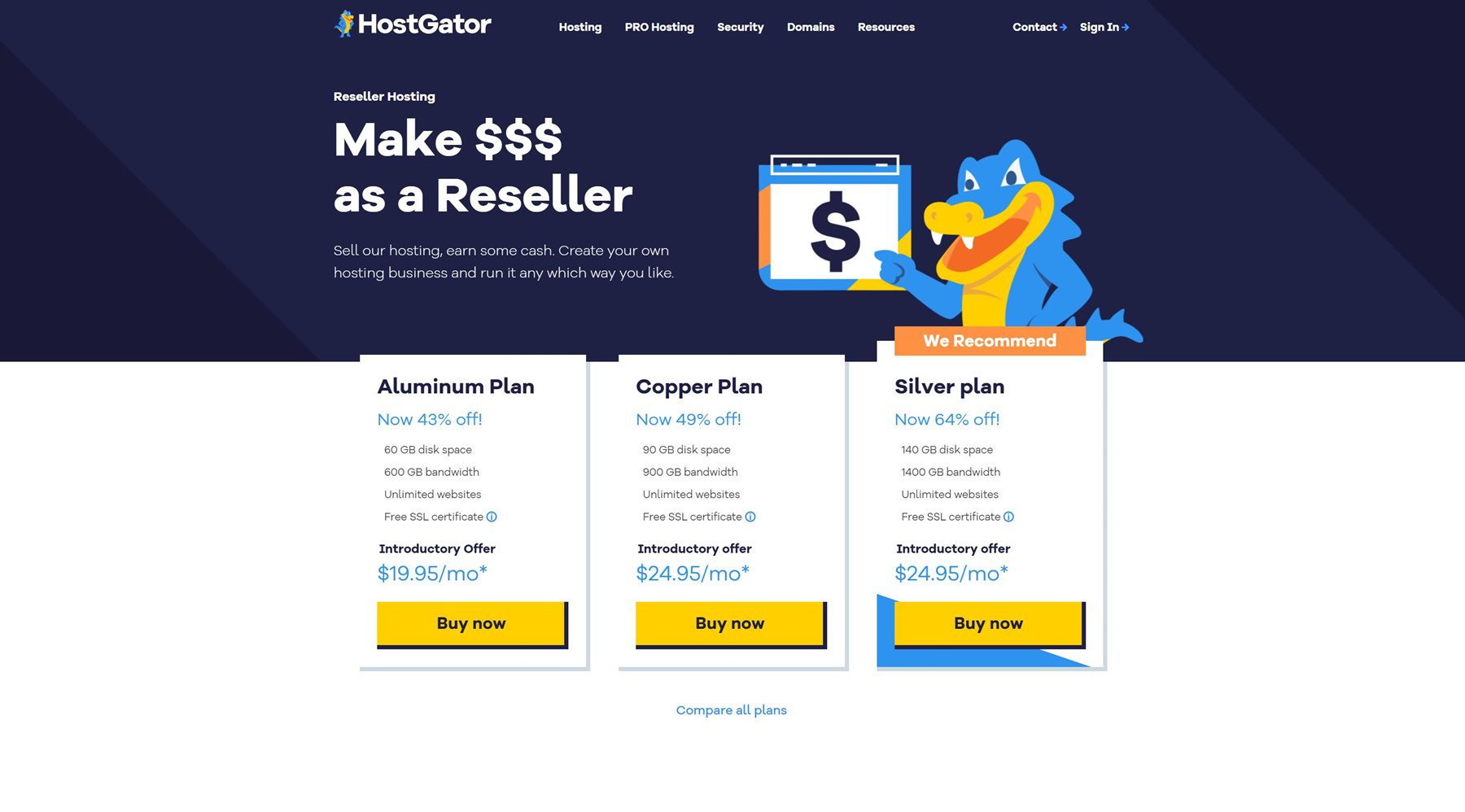 最佳 wordpress 经销商托管 - hostgator