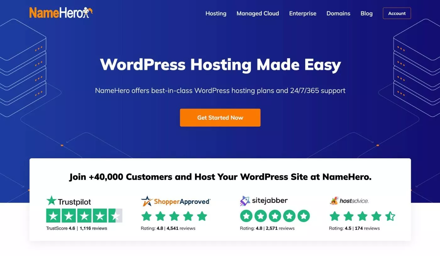 NameHero WordPress-Hosting