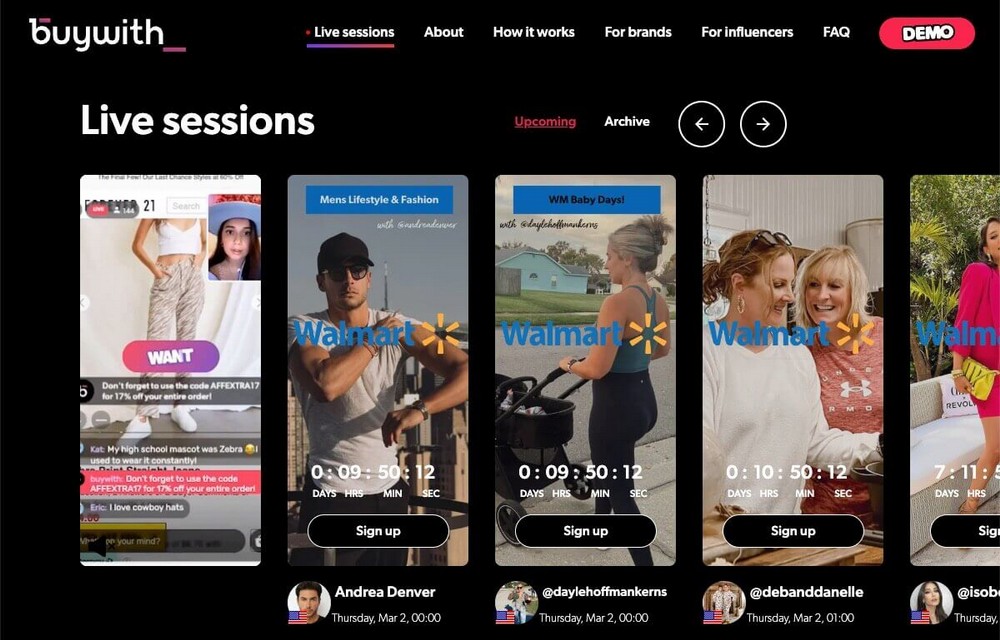Acquista con la piattaforma di live streaming