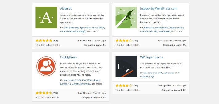 WordPress 插件目录中的插件截图