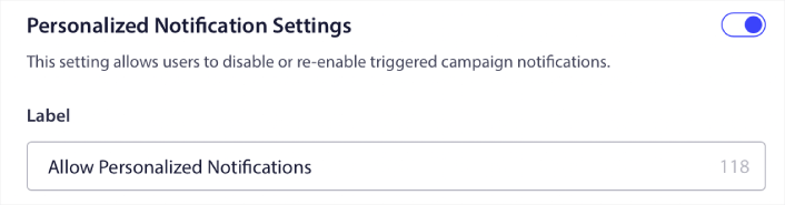 Permitir notificações personalizadas