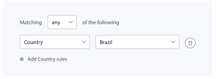 Regras de segmentação por local
