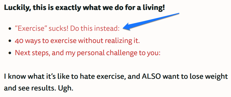 Nerdfitness-Hyperlink-Designbeispiel Hover