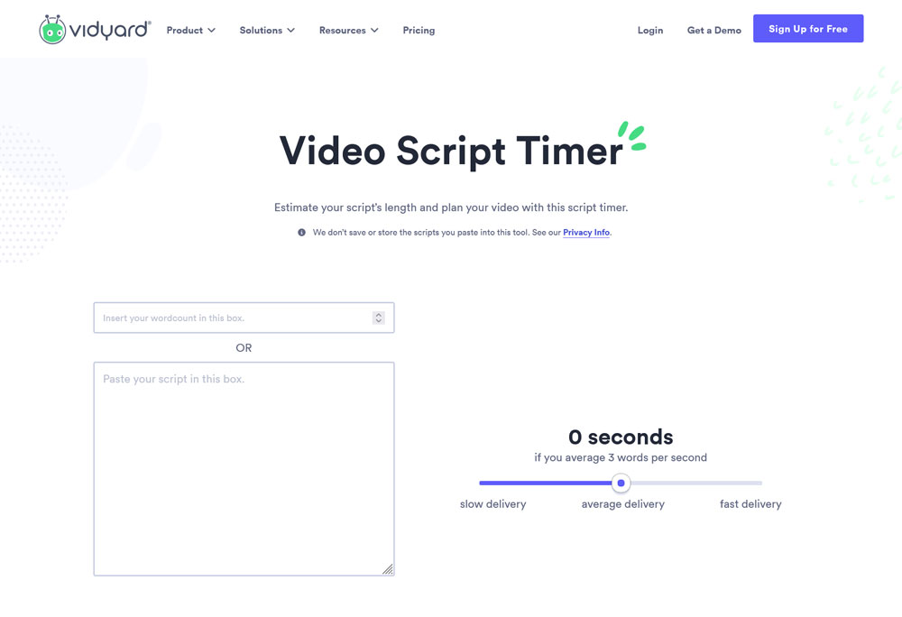 vidyard video script timer uma das muitas ferramentas de marketing gratuitas