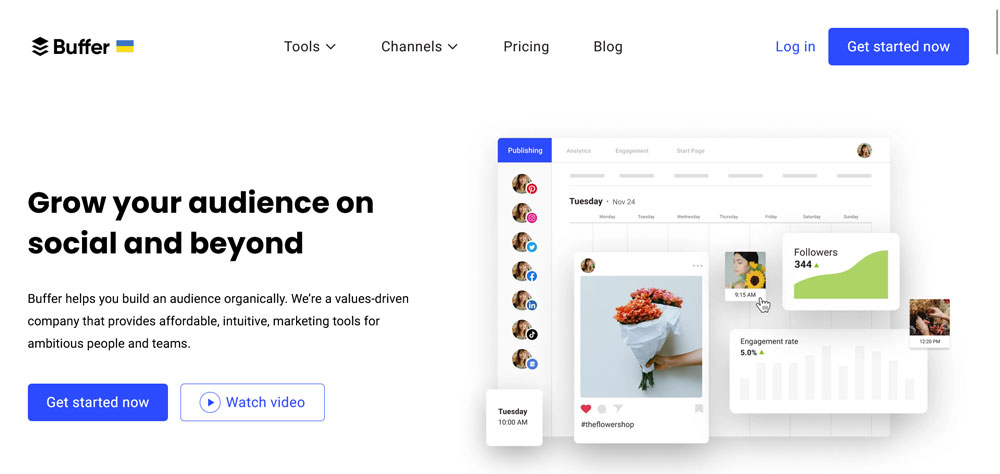 buffer ferramenta de agendamento de mídia social com plano gratuito