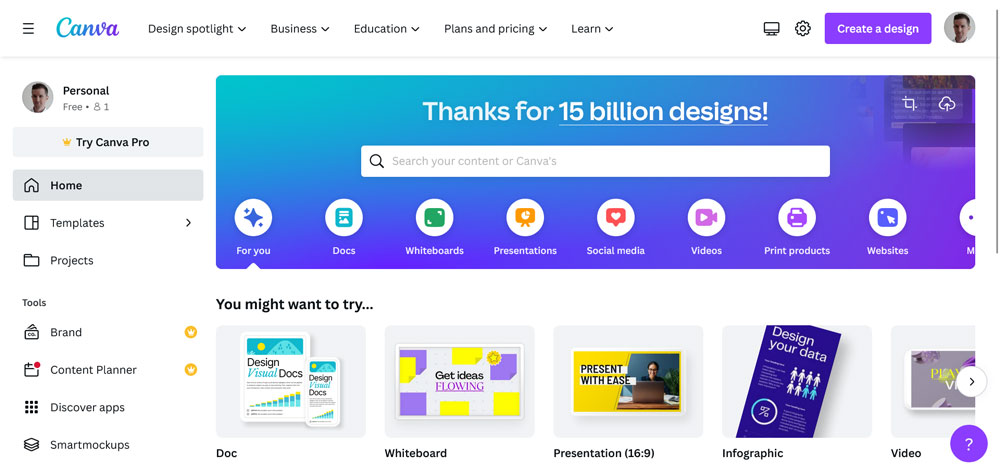 ferramenta de design gráfico canva com plano gratuito