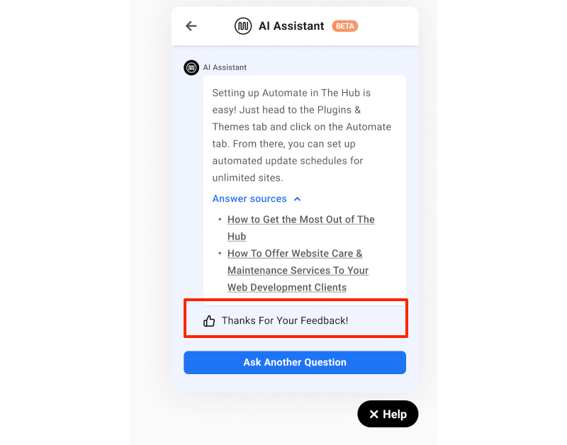 WPMU DEV AI Assistant - Resposta útil.