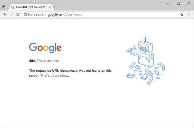 404error 种子生产 Google 404 error page
