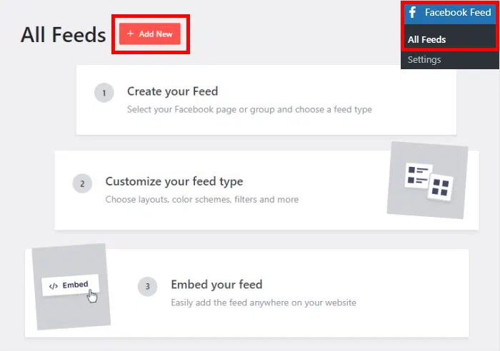 adicionar novo feed de mídia social SeedProd Installing a social media feed