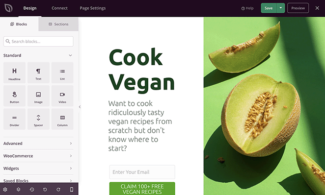 pagebuilder interfaccia SeedProd SeedProd page builder interface