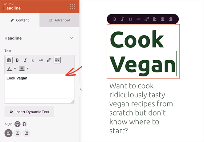 headlineblocksettings SeedProd Headline block settings