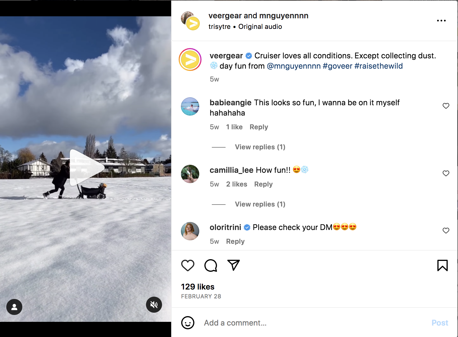 以 Veer 的 Instagram 帖子形式出现的用户生成内容